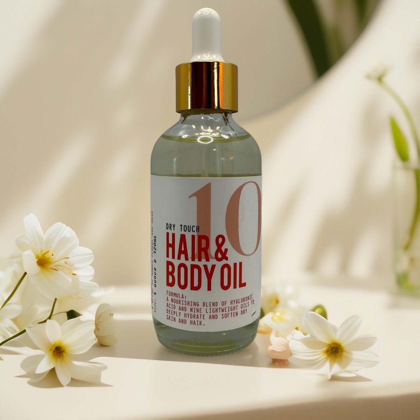 MIIM.MIIC Compound 10 Dry-Touch Hair & Body Oil with flowers