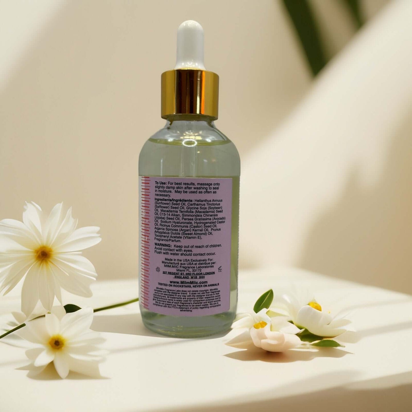 MIIM.MIIC Compound 10 Dry-Touch Oil bottle with flowers
