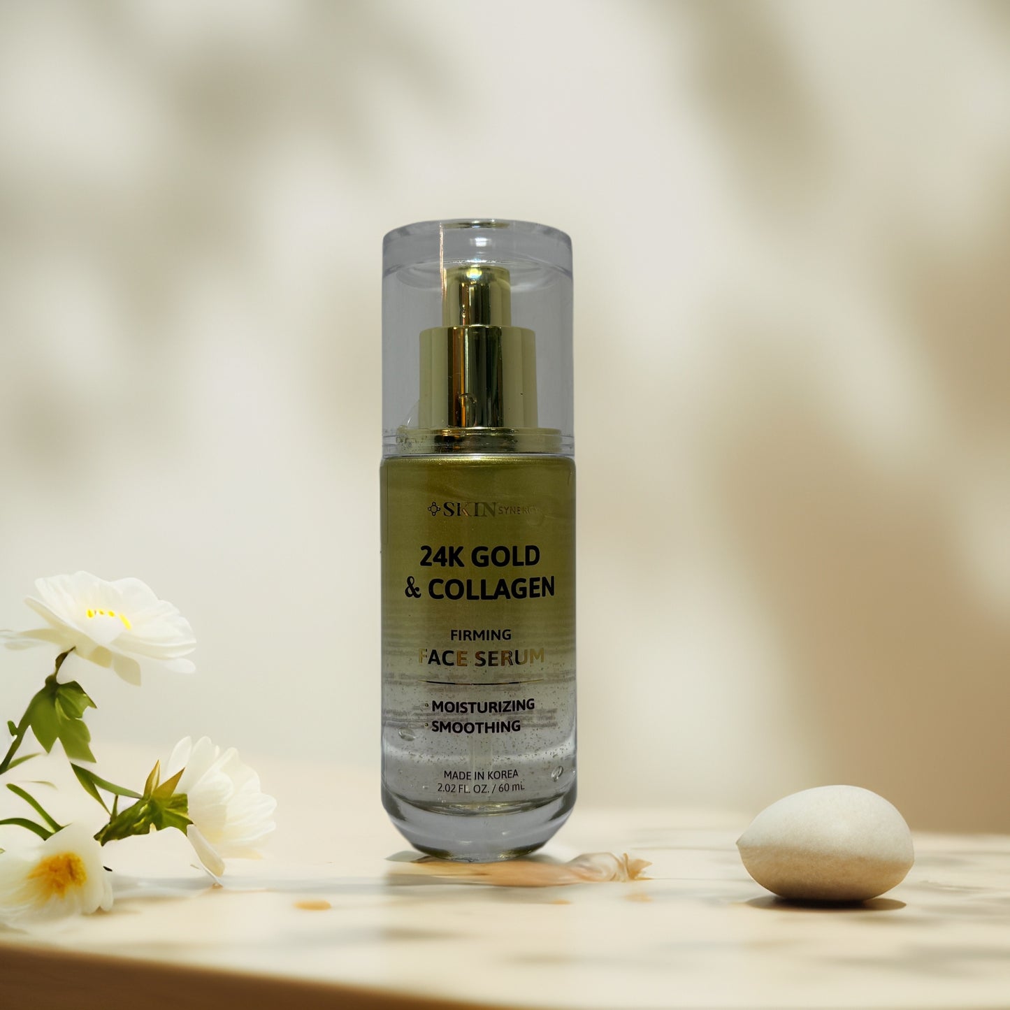 Firm, Hydrate, Glow | 24K Gold & Collagen Face Serum by Skin Synergy - 2.0 fl oz