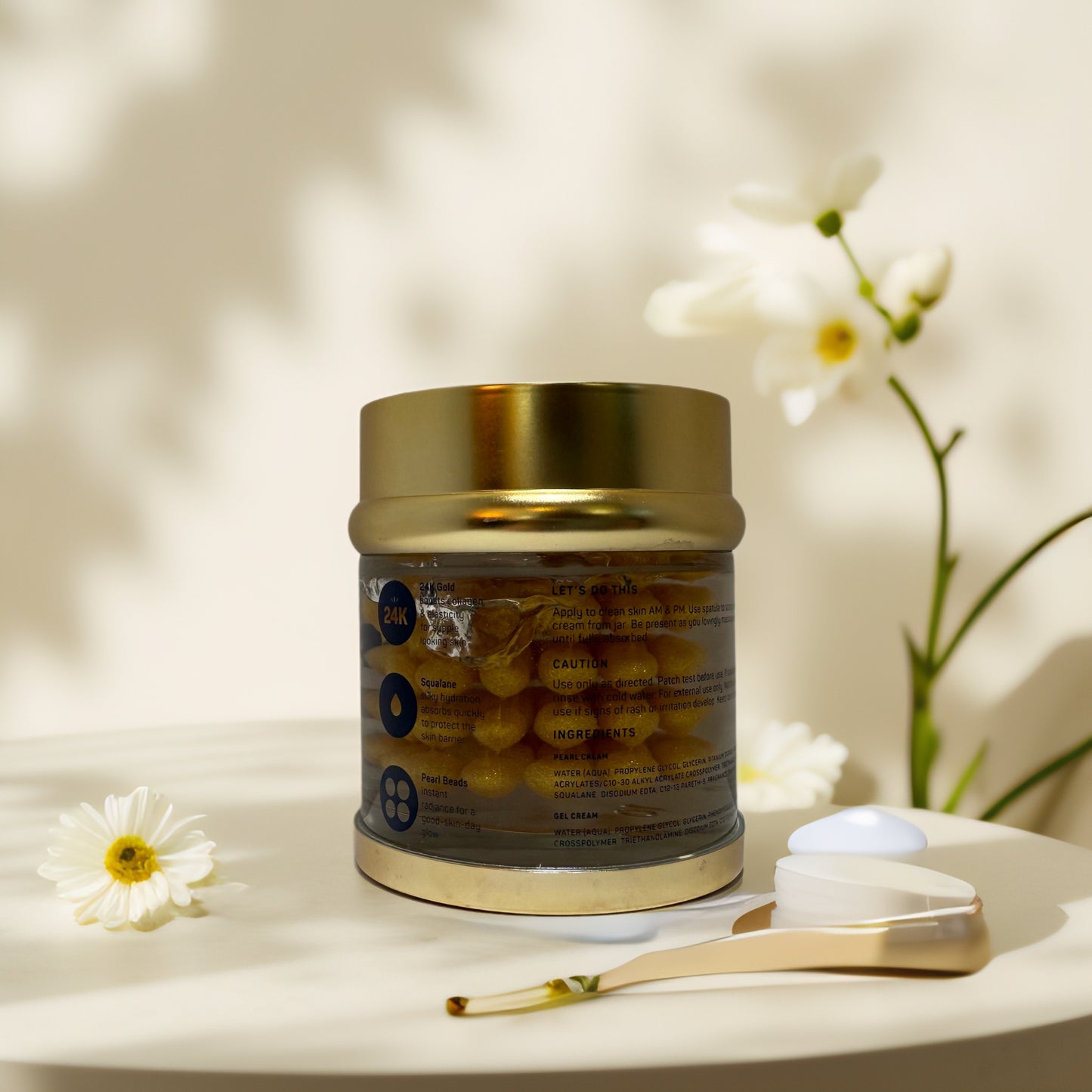 Firm & Smooth | 24K Gold Pearl Facial Cream, by SpaLife - 3 fl oz