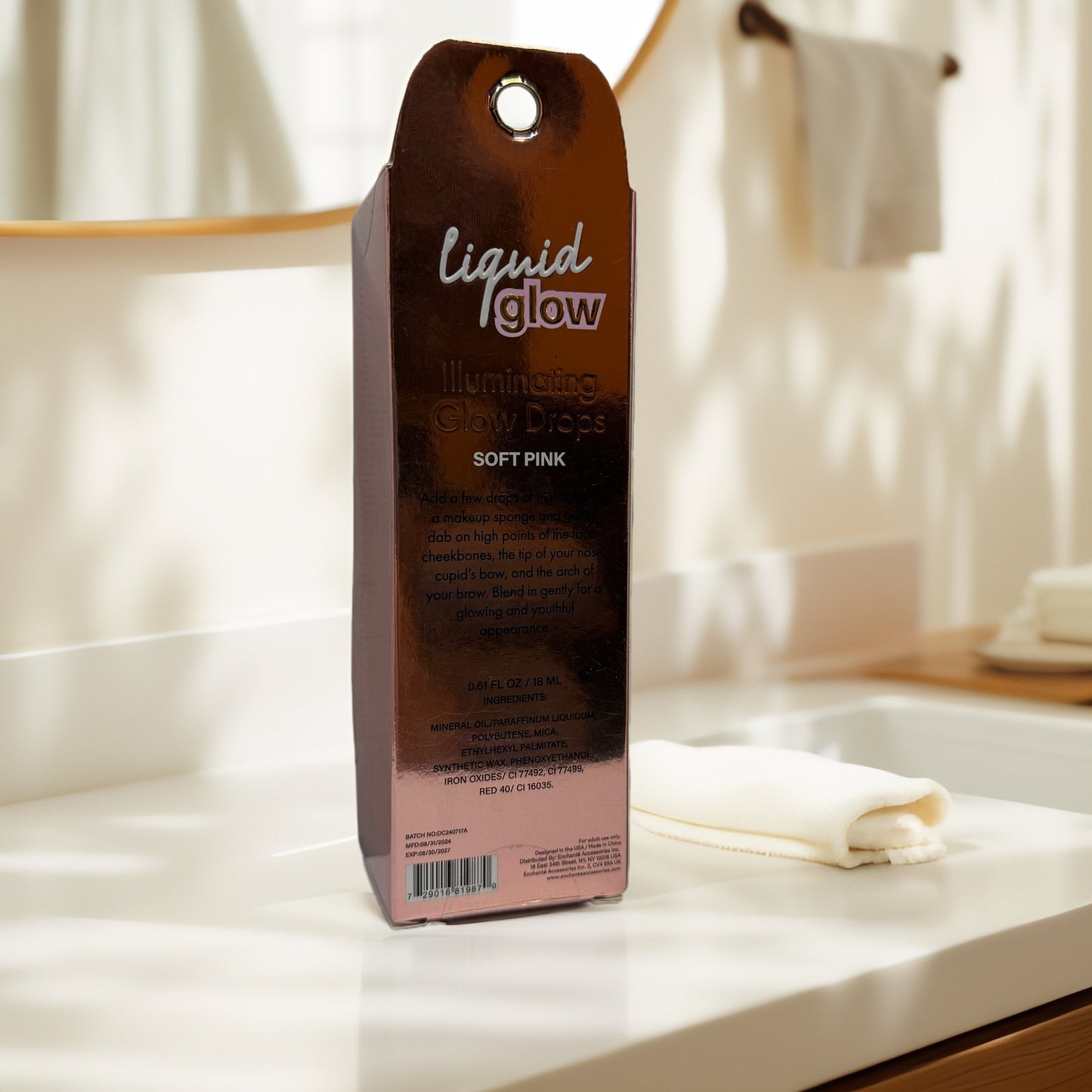 Liquid Glow Illuminating Drops Soft Pink – Dewy Highlight for Face - Queen City Skincare