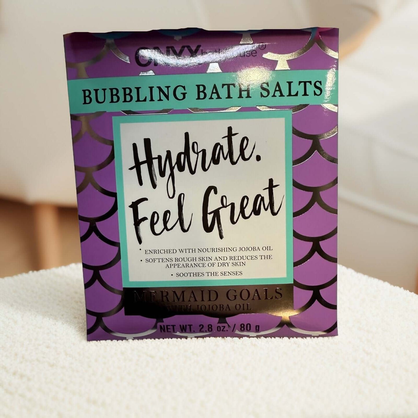 Bubbling Bath Salts with Jojoba Oil for hydration