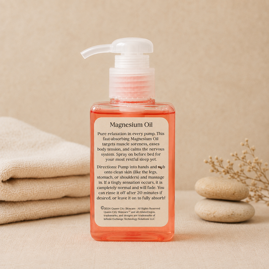 Topical Magnesium Serum Oil | 3.4 oz Lightweight Body Serum for Evening Self Care | Aloe & Glycerin