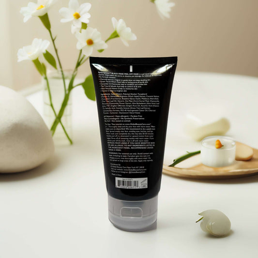 Back view of SpaScriptions Black Charcoal Peel-Off Mask 5.0 fl oz.