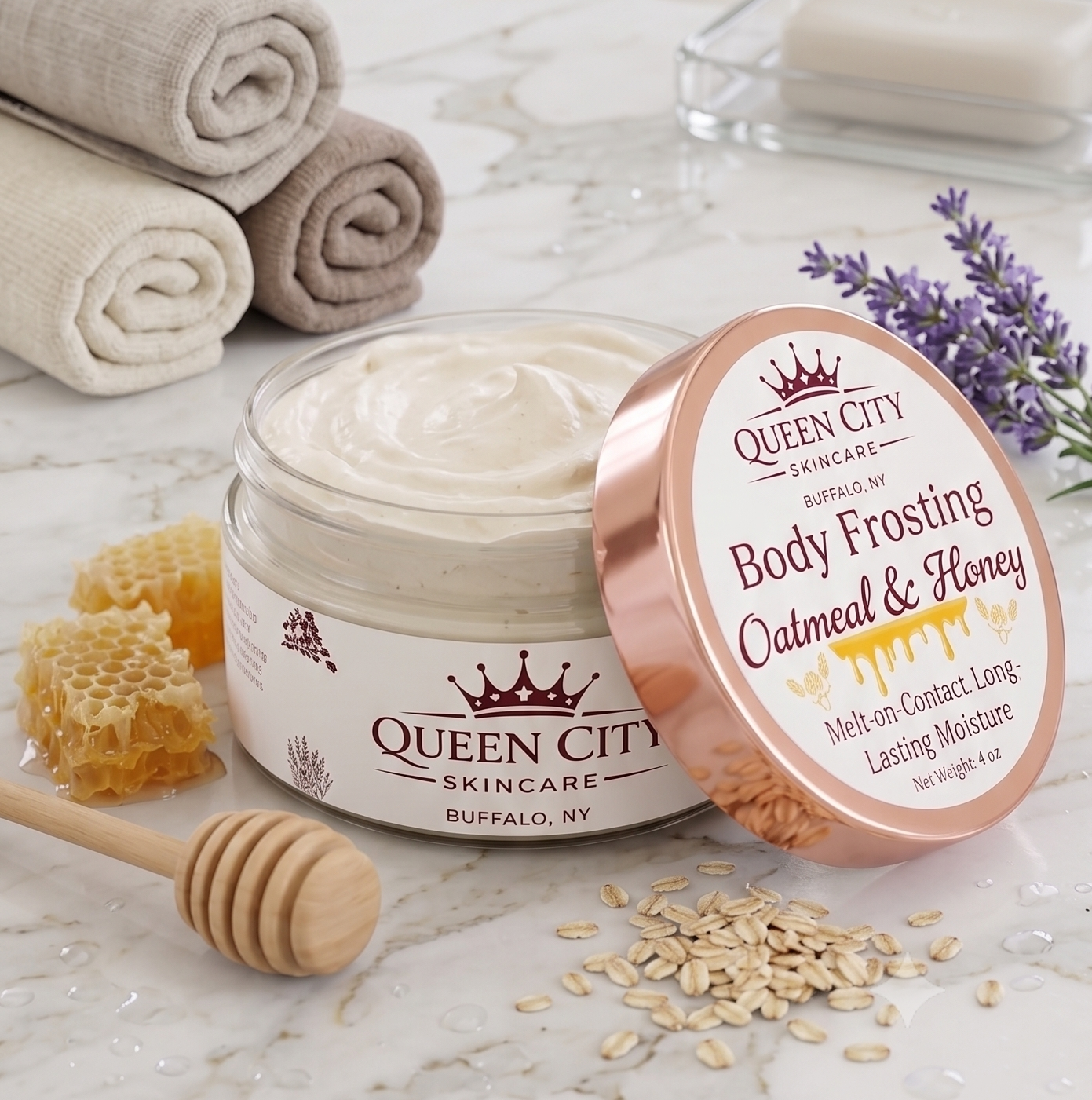 Post-Shower Hydration | Oatmeal & Honey Body Frosting by Queen City Skincare