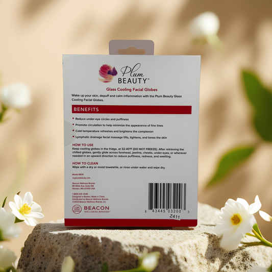 Depuff & Refresh | Glass Cooling Facial Globes by Plum Beauty – 2 count