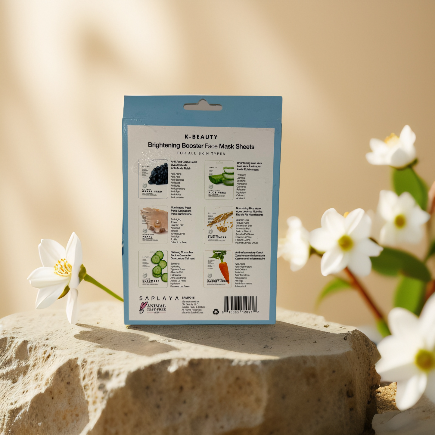 Brightening Boost | Face Sheet Mask Set by Saplaya – 6 Masks