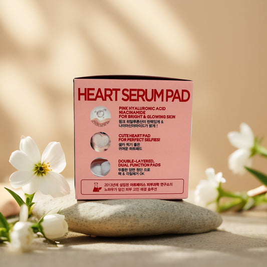 Brightens & Hydrates | Pink Hyaluronic Acid Heart Pad by TENZERO – 50 Pads