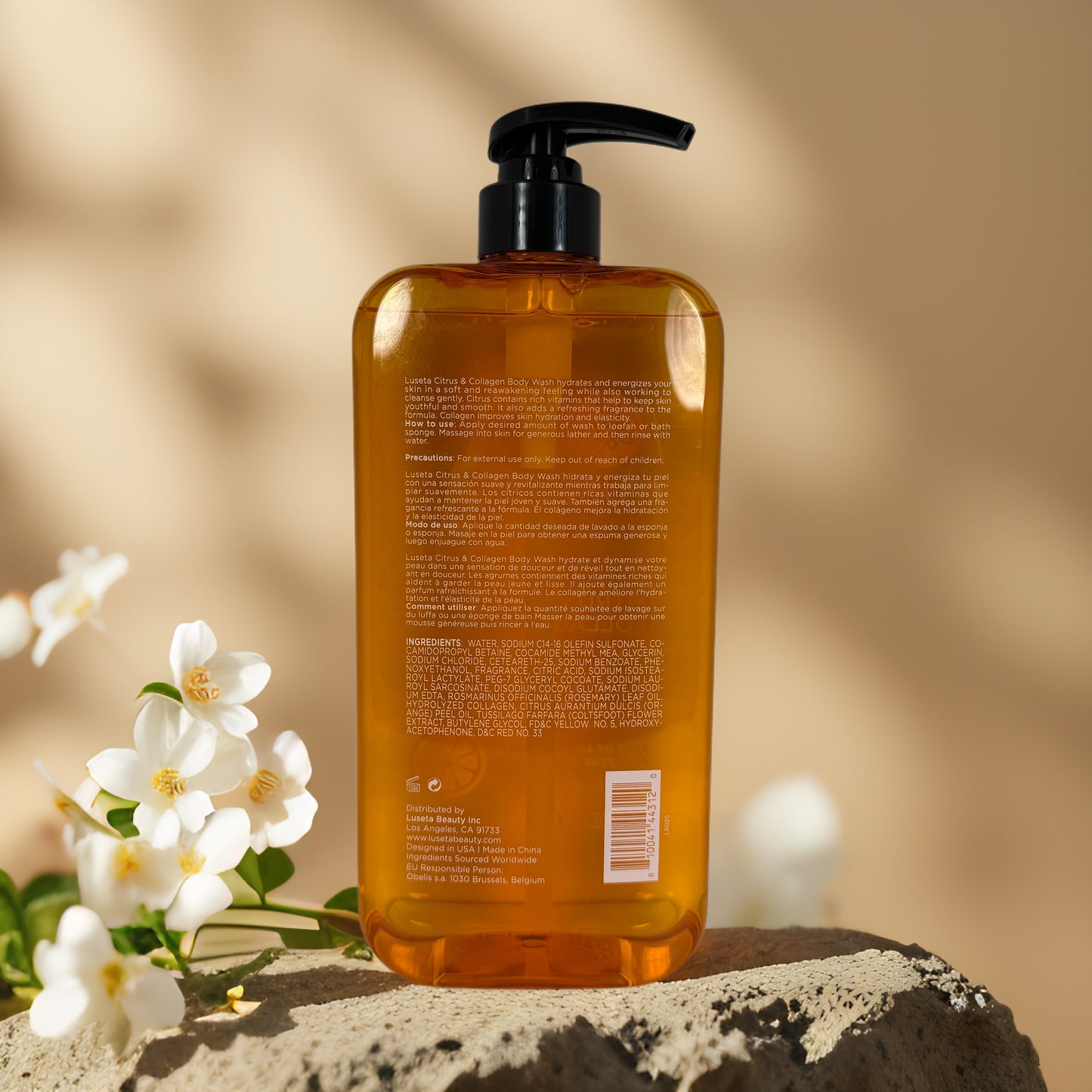 Energizing & Hydrating | Citrus & Collagen Body Wash by LUSETA – 33.8 fl oz (1L)