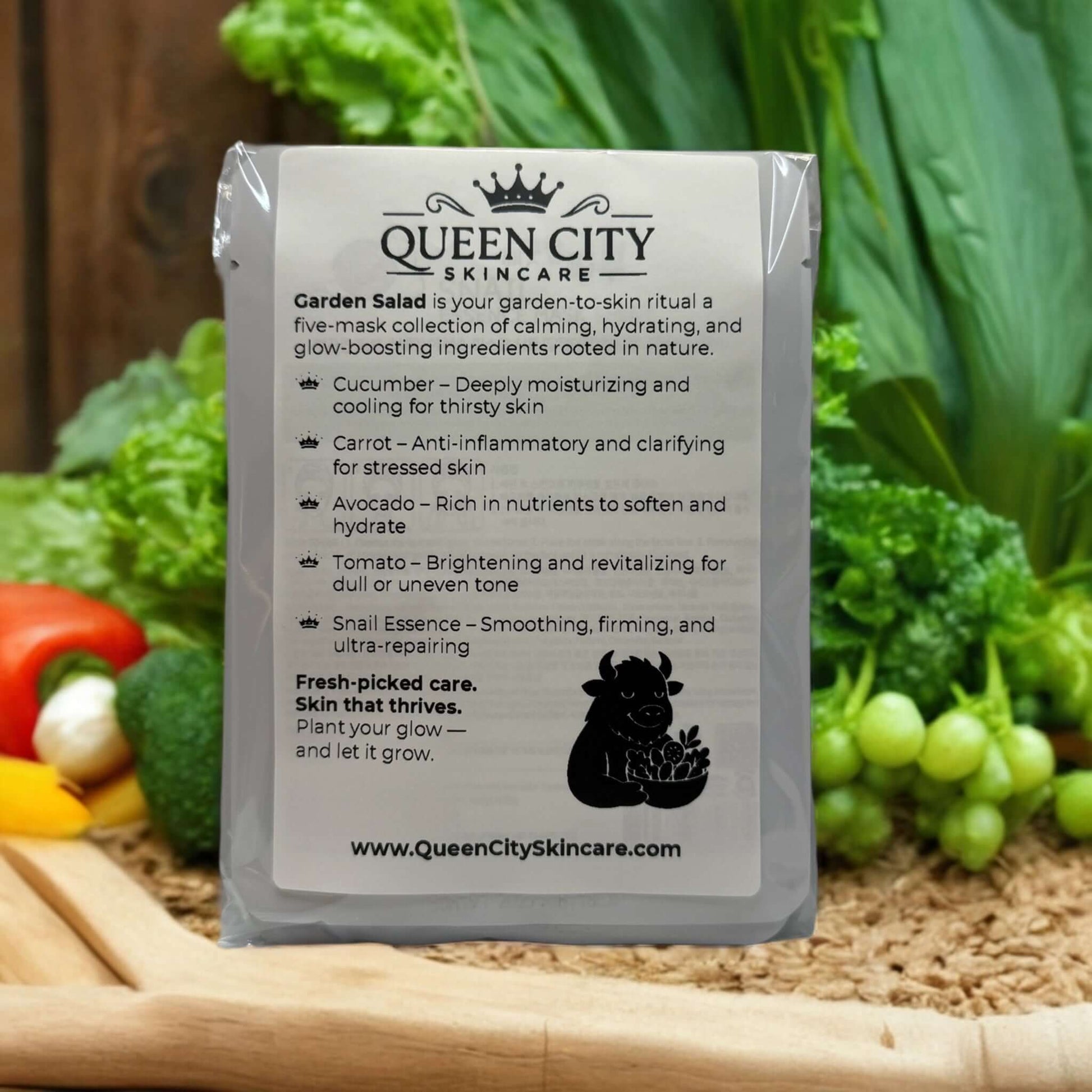 POS Garden Salad 5-set plant-based mask ritual featuring skin-loving ingredients for hydration and glow.
