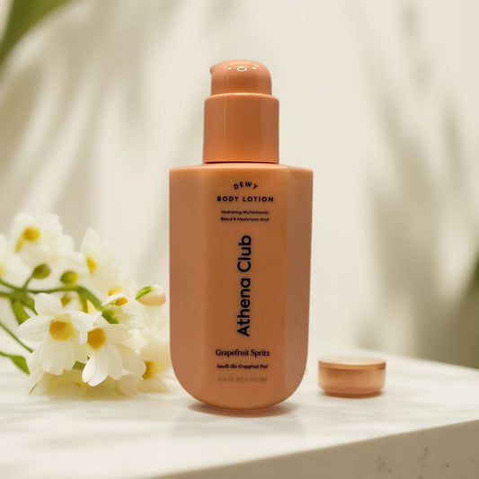 Dewy Body Lotion by Athena Club in Grapefruit Spritz scent.
