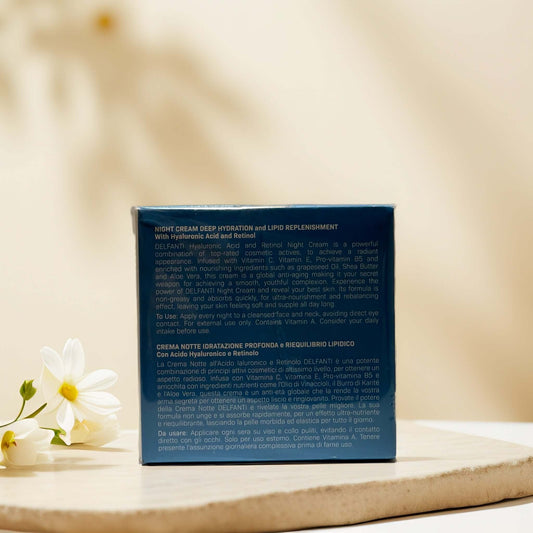 Hydrate & Repair | HA & Retinol Night Cream, by Delfanti Milano - 1.7 fl oz