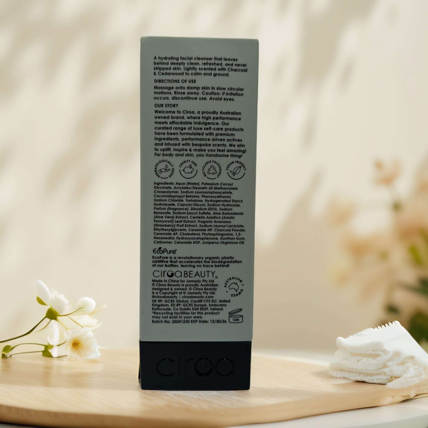 Deep Clean | Face Wash with Charcoal, Cedarwood, & Aloe by CIROA -  5.7 fl oz