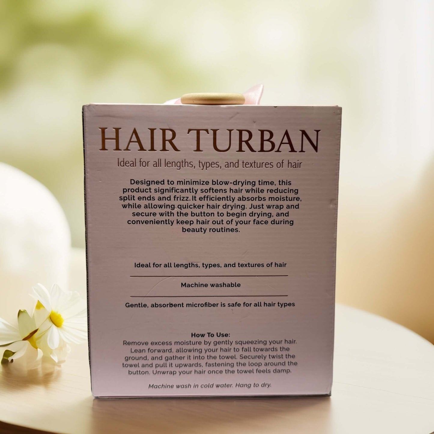 Quick-Dry Hair Turban | Soft Pink Microfiber Towel Wrap from NORD & BARE