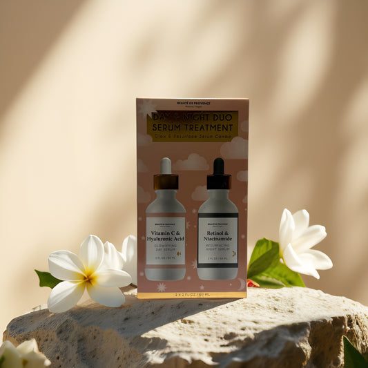 24-Hour Glow & Repair Day Night Serum Duo by Beauté de Provence with Vitamin C and Retinol