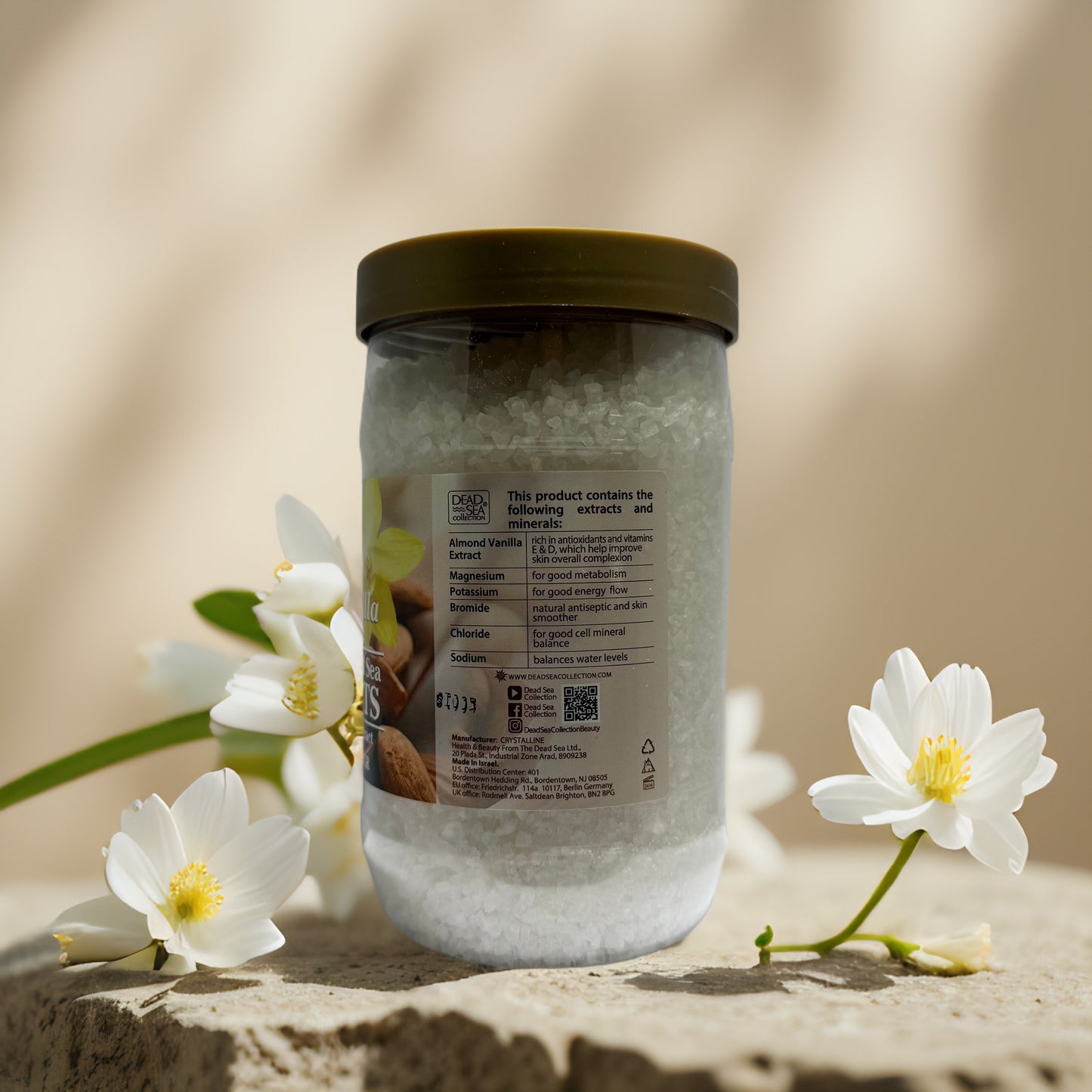 Balancing Body Soak | Almond Vanilla Dead Sea Bath Salts by Dead Sea Collection – 34.2 oz