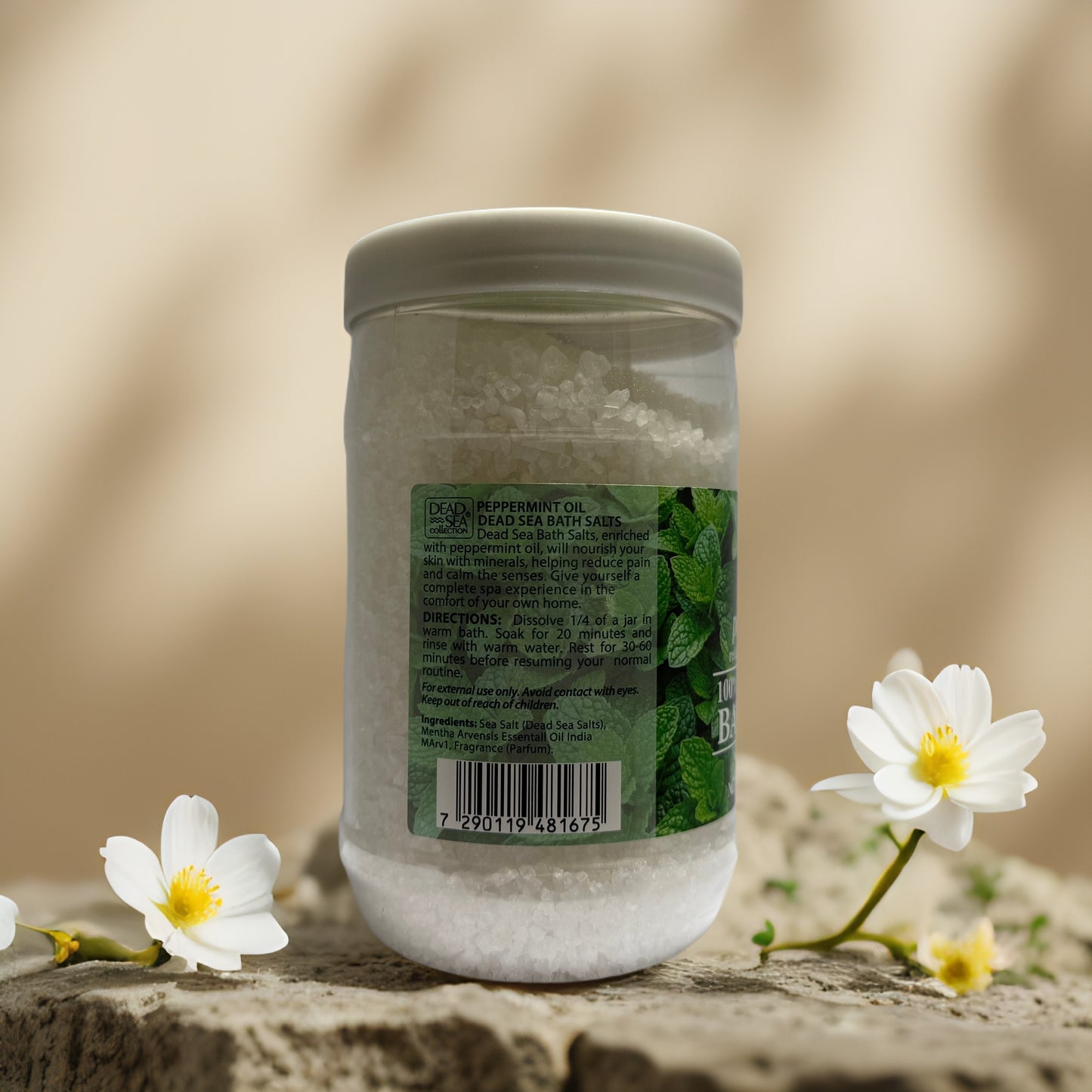 Tension Relief Soak | Peppermint Dead Sea Bath Salts by Dead Sea Collection – 34.2 oz