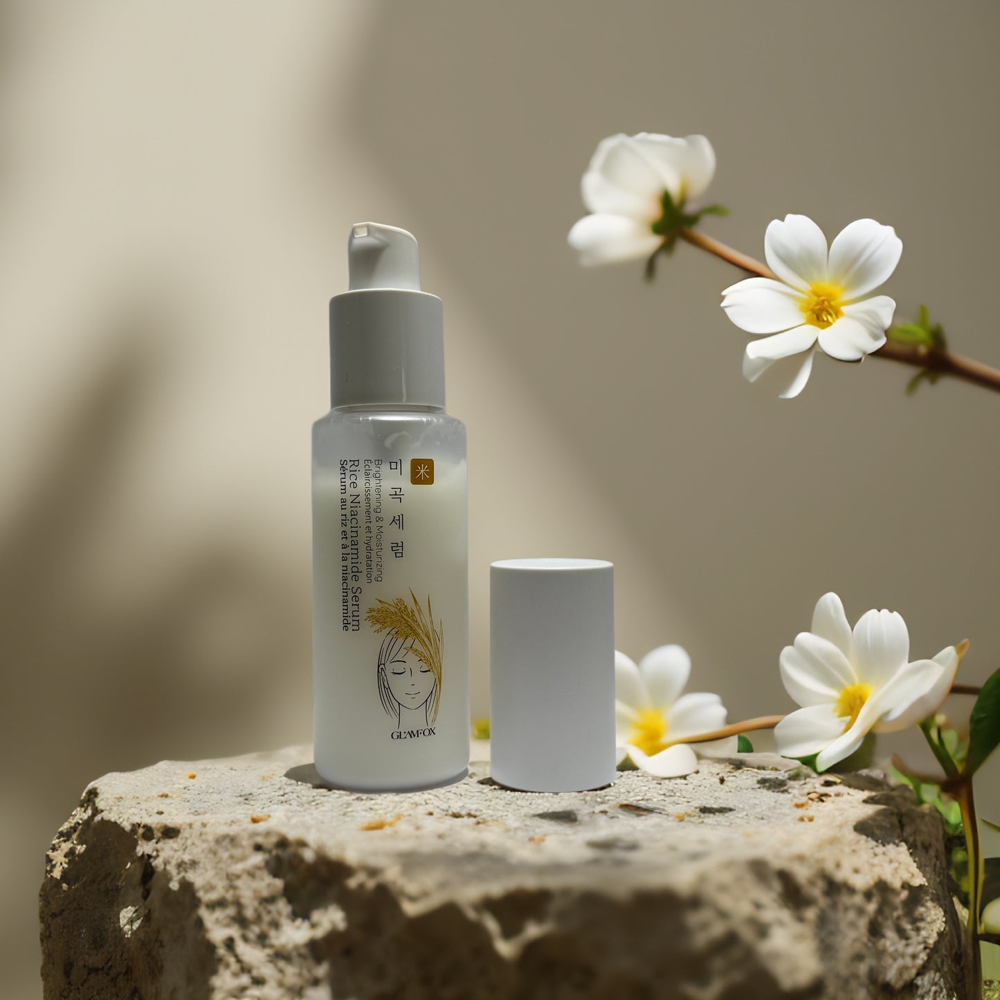 Glowing & Hydrating | Rice Niacinamide Serum from GLAMFOX – 1.7 fl oz