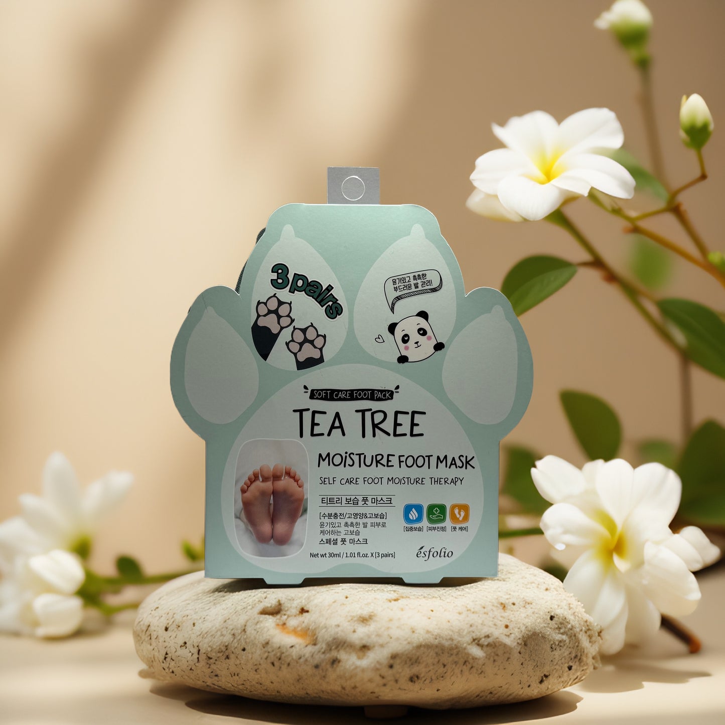 Soften + Soothe | Tea Tree Moisture Foot Mask by Esfolio – 3 pair pack