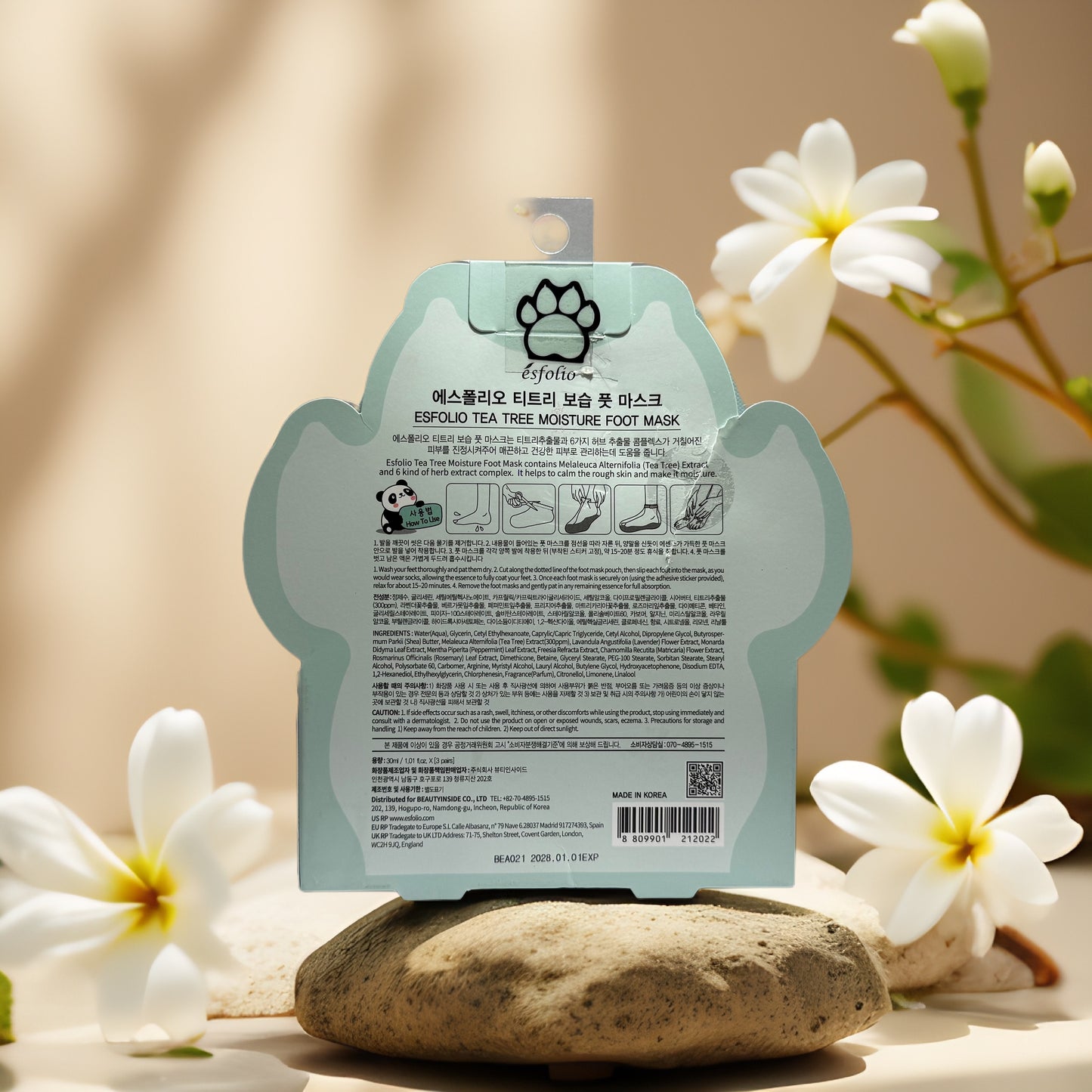 Soften + Soothe | Tea Tree Moisture Foot Mask by Esfolio – 3 pair pack