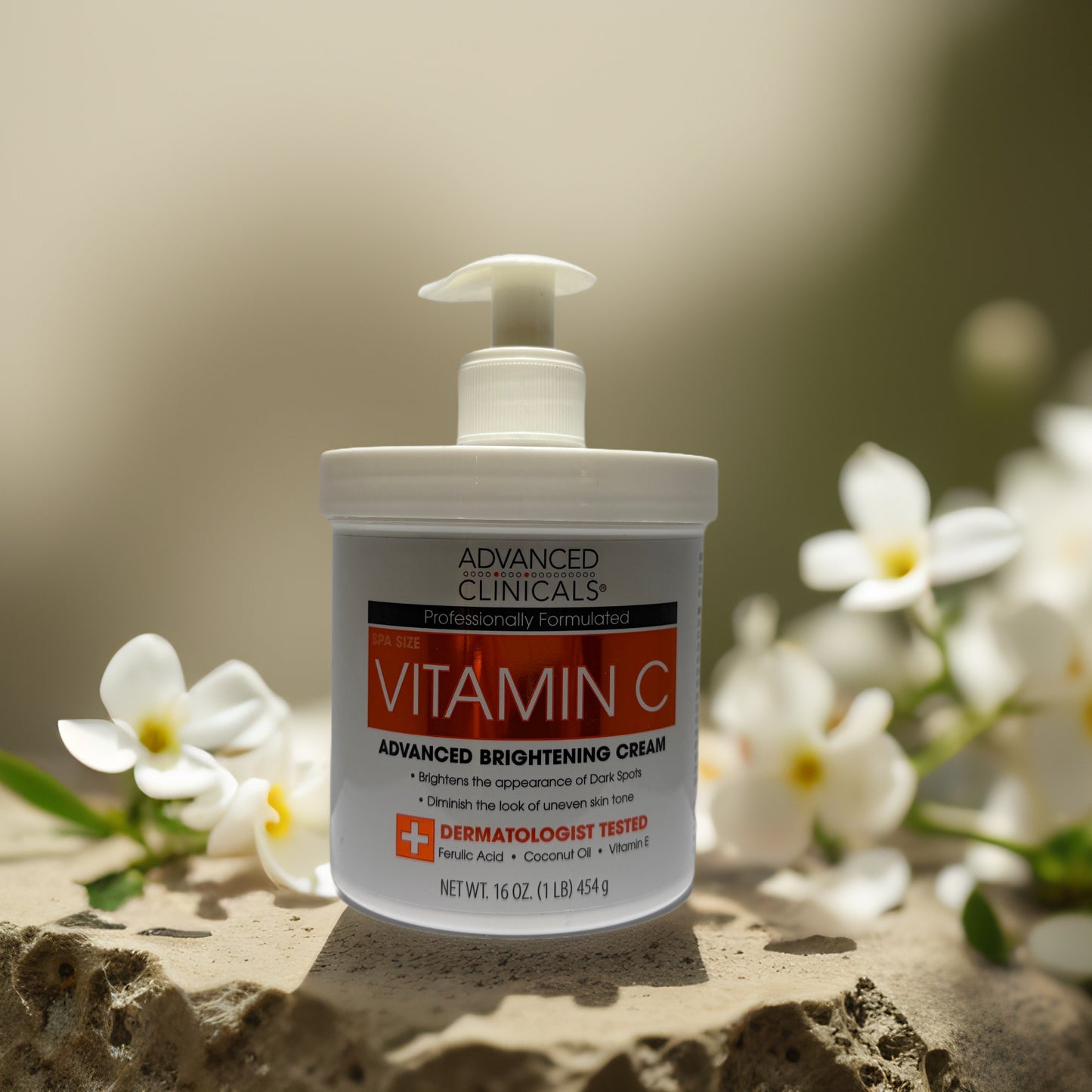 Tone & Brighten | Vitamin C Brightening Cream by Advanced Clinicals – 16 fl oz