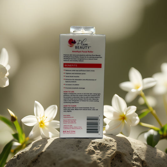 Toning + Circulation | Amethyst Facial Roller by Plum Beauty – Facial Massage Tool