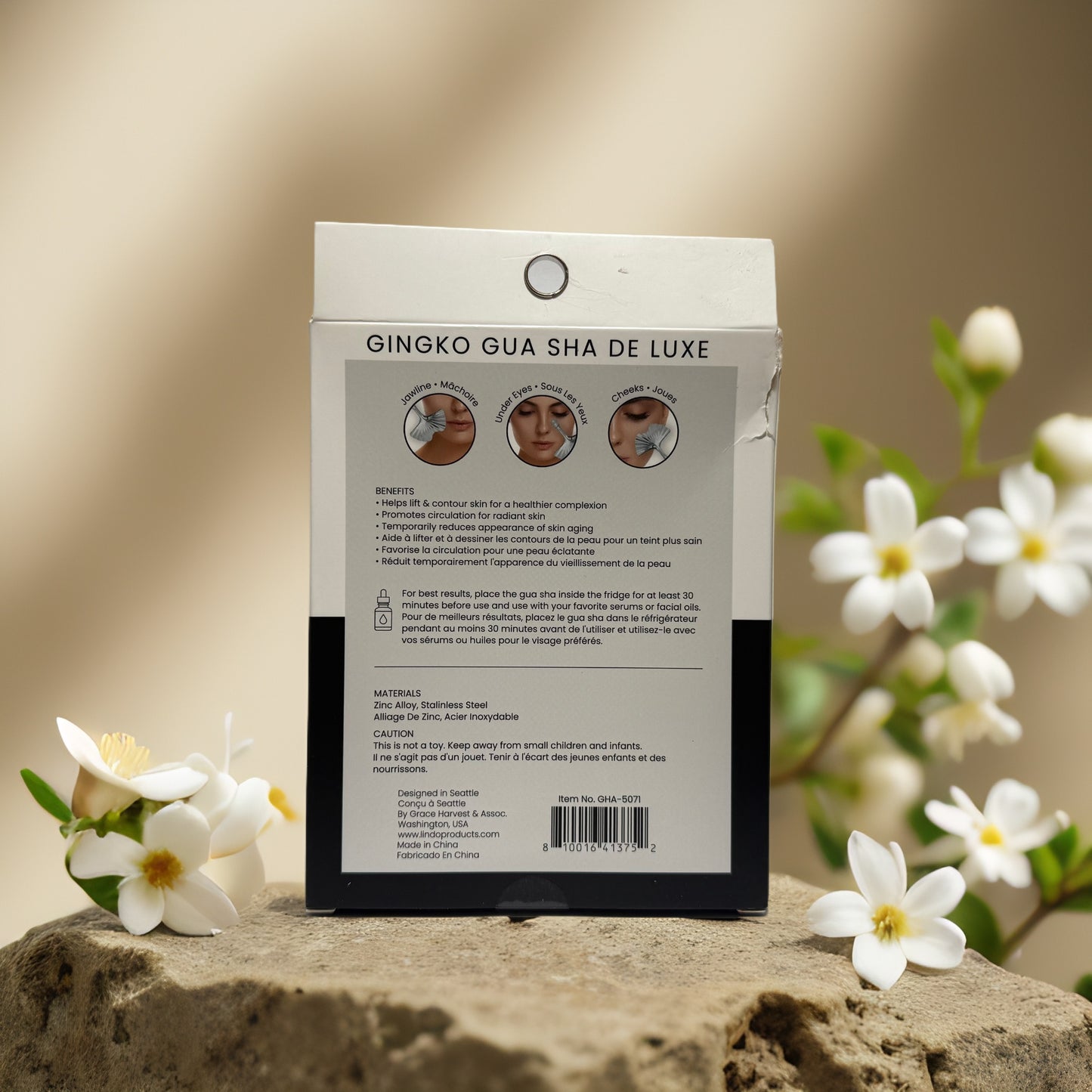 Lifting + Sculpting | Luxury Ginkgo Gua Sha Tool by Lindo – Facial Massage