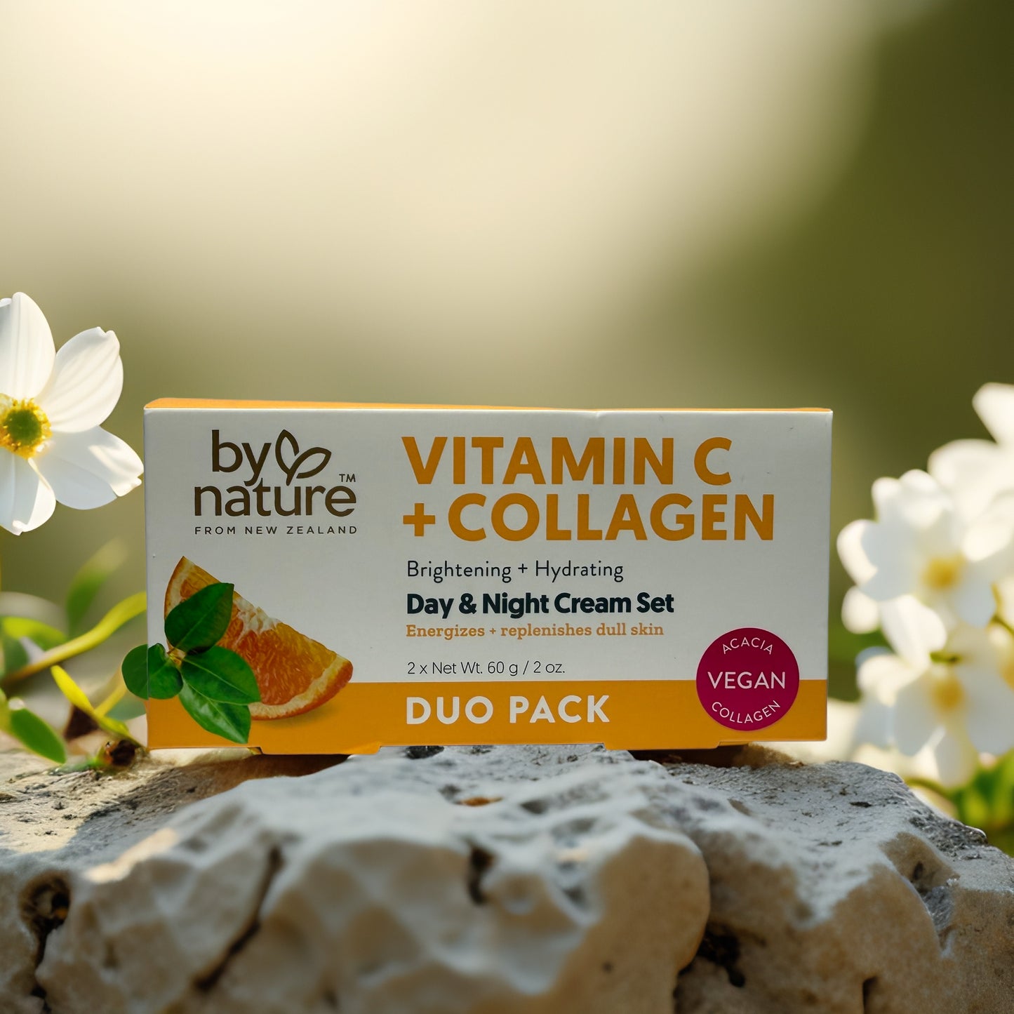 24-Hour Glow | Vitamin C + Collagen Cream Duo by By Nature – 4.2 oz total