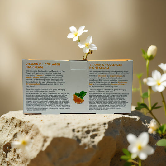 24-Hour Glow | Vitamin C + Collagen Cream Duo by By Nature – 4.2 oz total