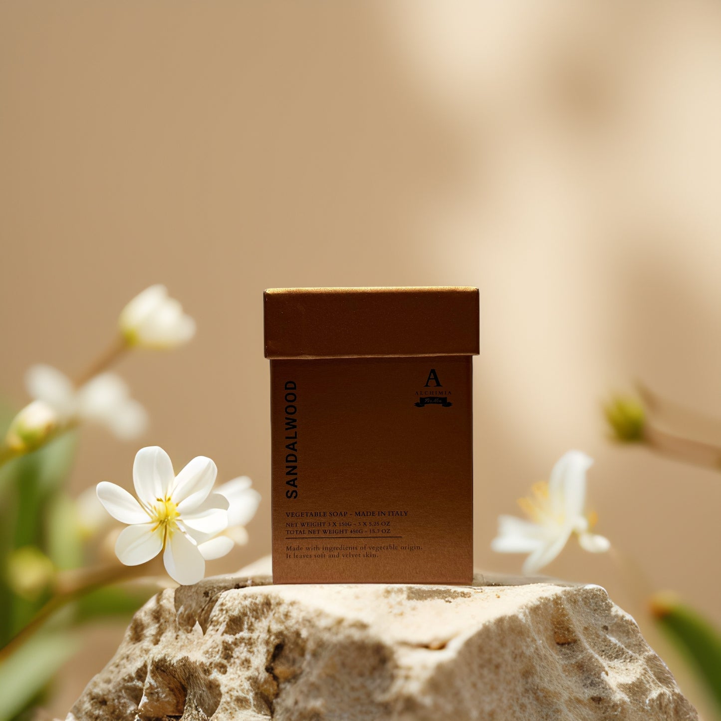 Gentle Cleansing + Softening | Sandalwood Soap Trio by Alchimia – 15.7 oz