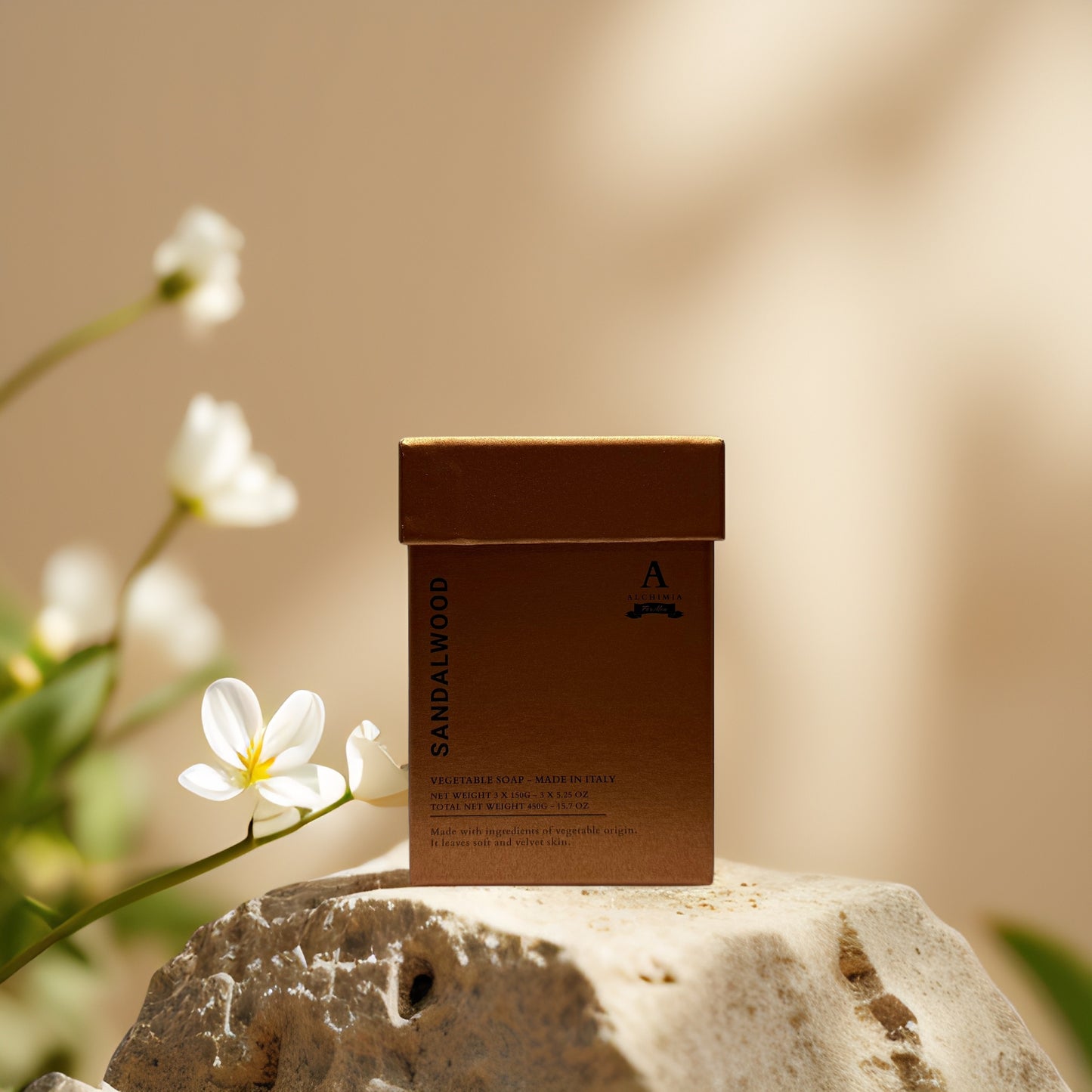 Gentle Cleansing + Softening | Sandalwood Soap Trio by Alchimia – 15.7 oz