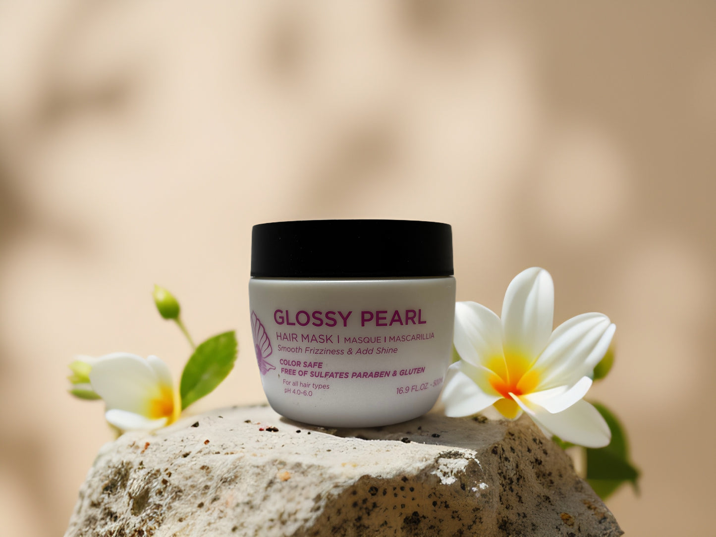 Frizz Control & Shine | Glossy Pearl Hair Mask by Luseta – 16.9 fl oz
