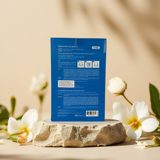 Soothing Relief | Aqua Soothing Facial Cream Masks from Real Barrier – 10 Pack