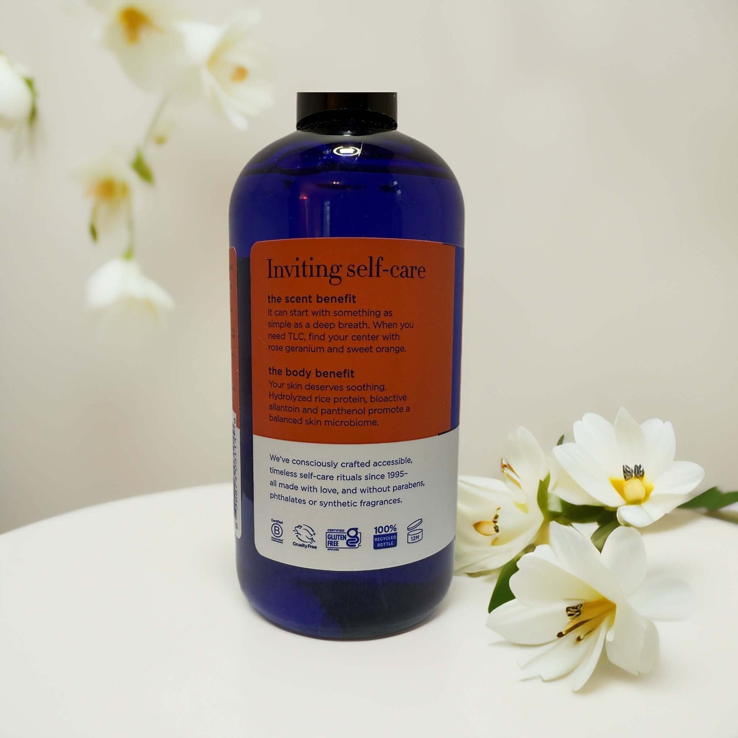 EO Bubble Bath bottle promoting self-care and relaxation