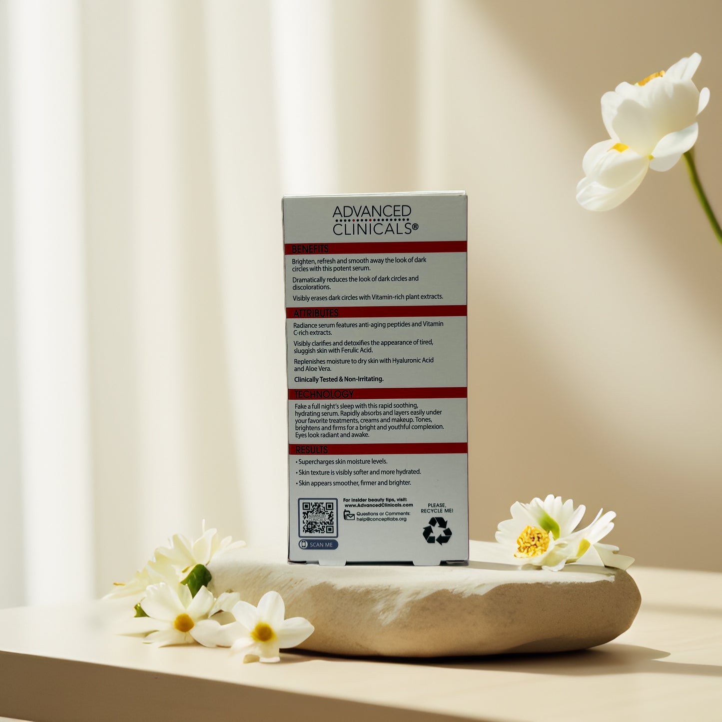 Brighten & Depuff | Dark Circle Eye Serum, by Advanced Clinicals - 1.8 fl oz