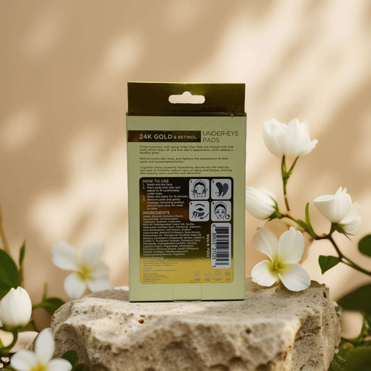 Back of Azure Firm & Brighten under-eye pads packaging with usage instructions and ingredients.