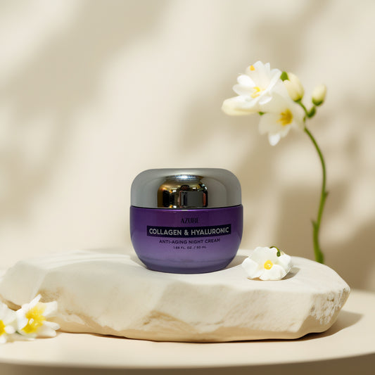 Anti-Aging | Night Cream with Collagen & Hyaluronic, by Azure- 1.7 fl oz