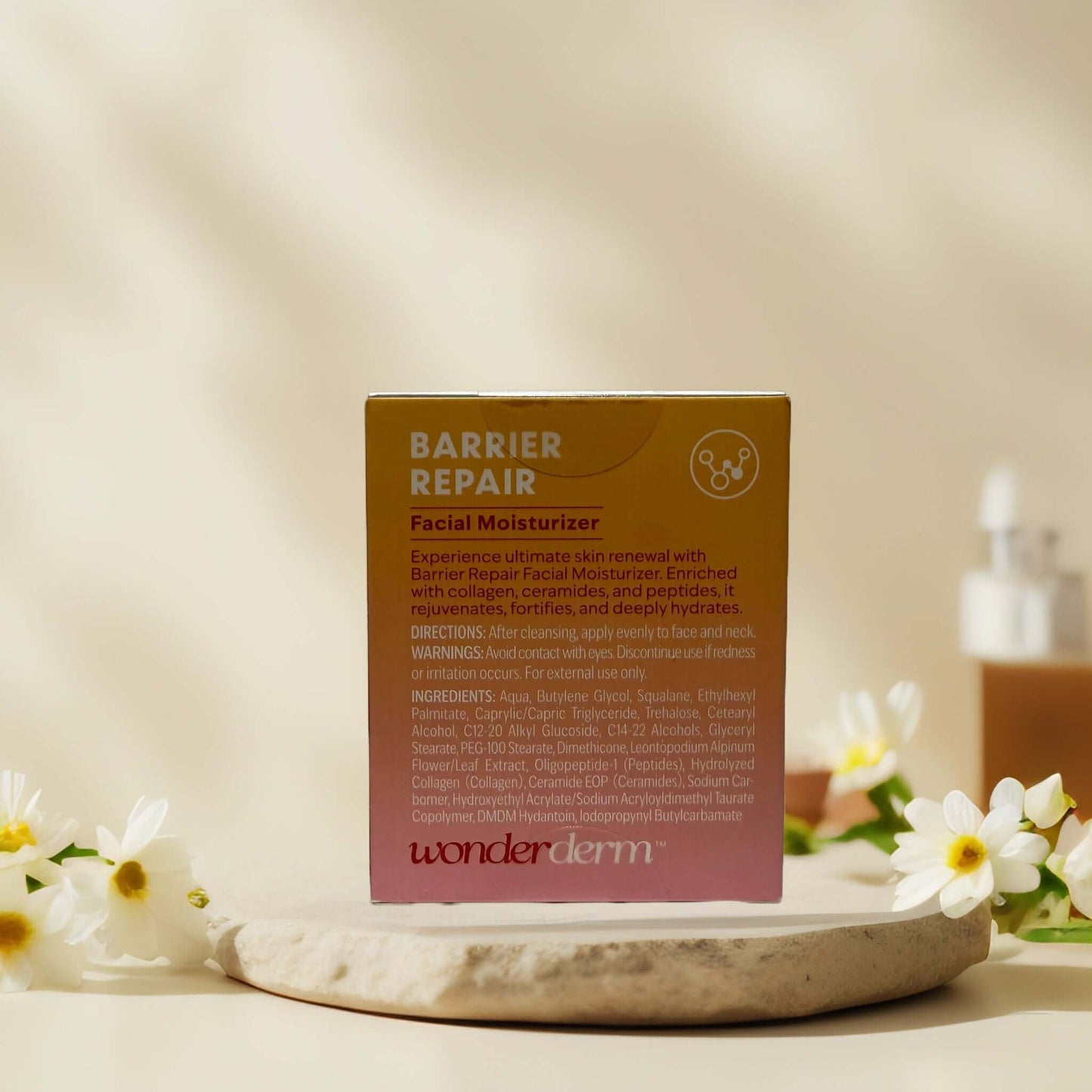 Barrier Repair Wonderderm Moisturizer box with ingredients