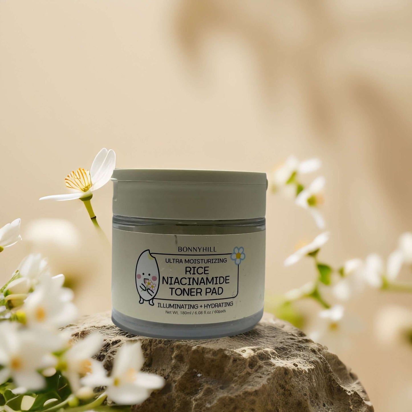 Radiance + Hydration | Rice Niacinamide Toner Pad from Bonnyhill – 6.1 fl oz