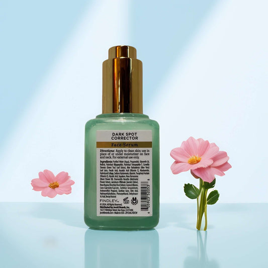 Findley Dark Spot Corrector Face Serum with flowers, 2 fl oz.