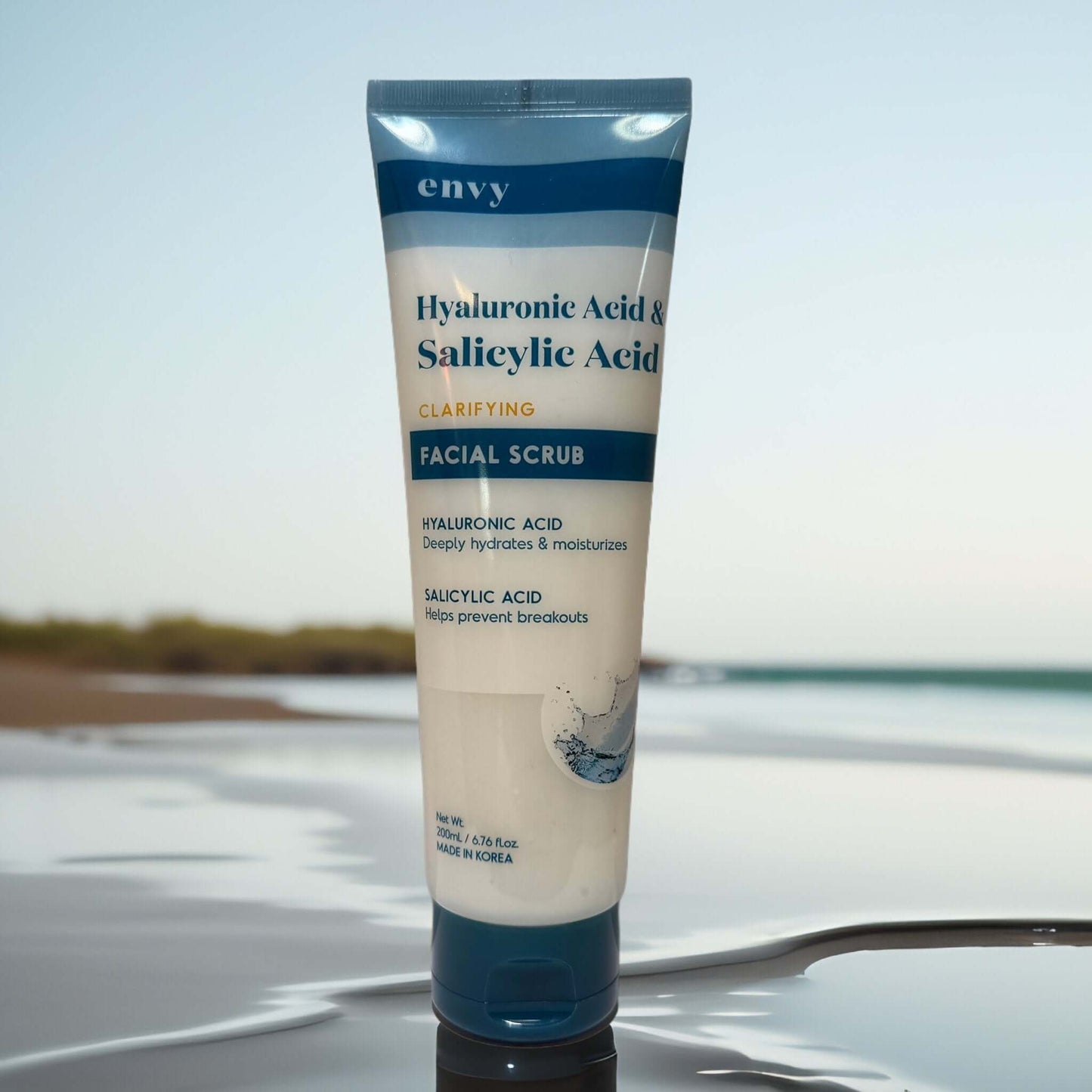 Envy Hyaluronic Acid & Salicylic Acid Facial Scrub tube