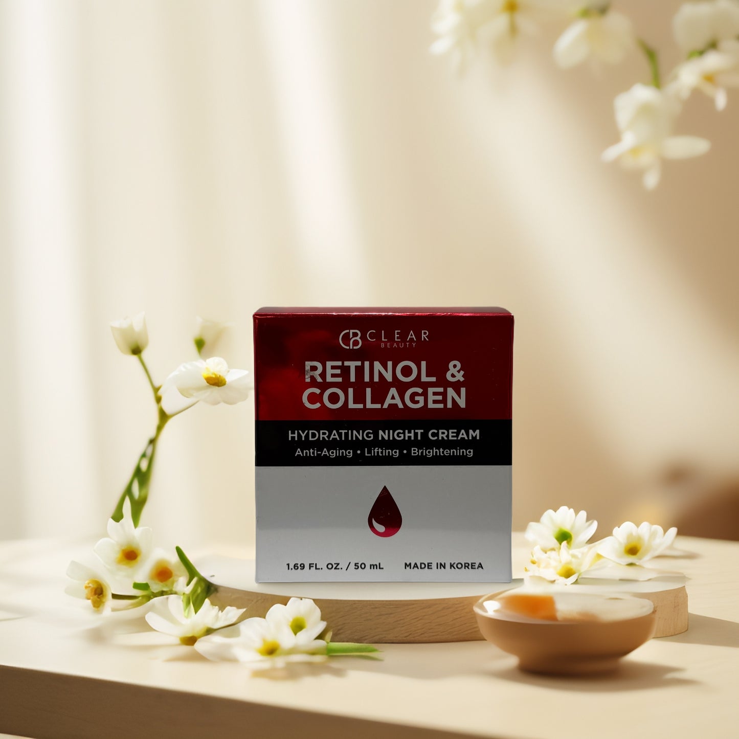 Anti-Aging & Firm | Retinol & Collagen Night Cream, by Clear Beauty - 1.7 fl oz