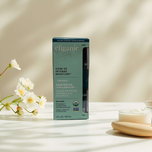 Conditioning & Strengthening | Castor Oil Lash & Brow Set by Cliganic – 4 fl oz