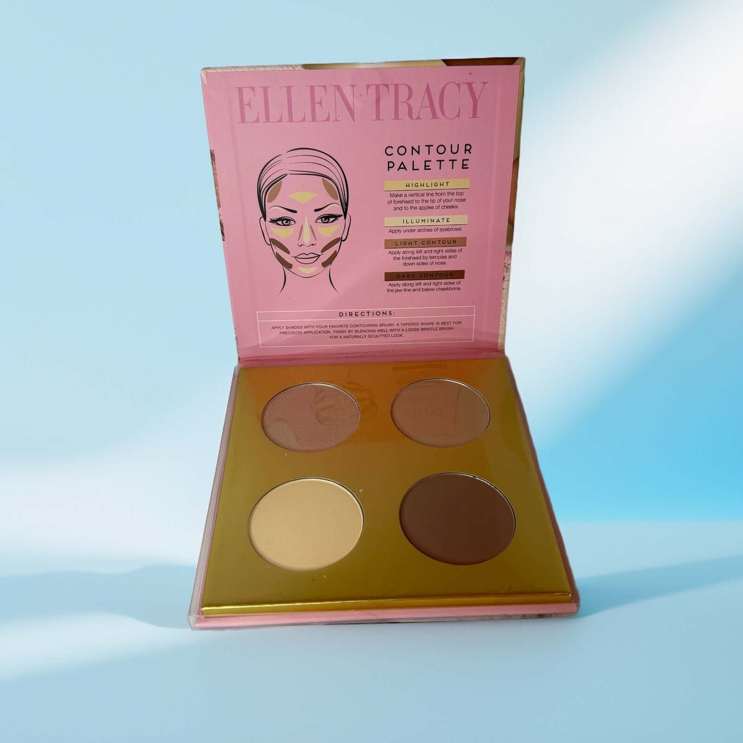 Ellen Tracy Face Palette Duo Contour + Shimmer Glow Highlighter & Blush Set - Queen City Skincare