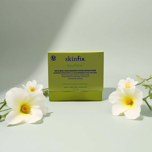 Skinfix Resurface Exfoliation Set with AHA/BHA pads.