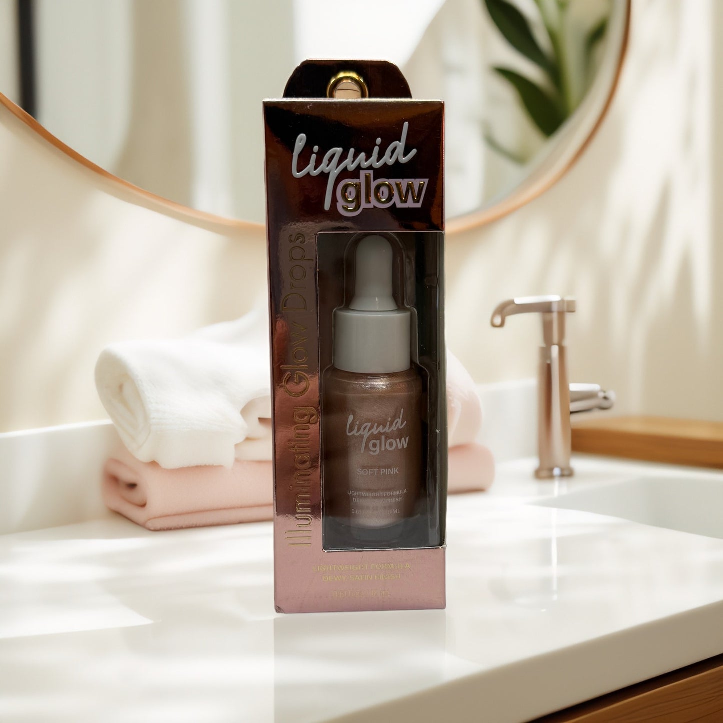 Liquid Glow Illuminating Drops Soft Pink – Dewy Highlight for Face - Queen City Skincare