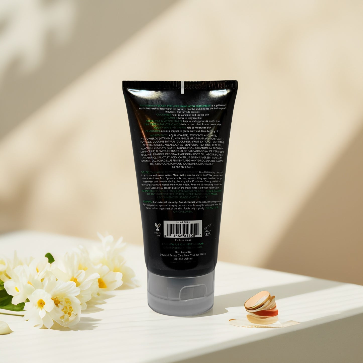 Deep Clean | Black Peel-Off Mask with Cucumber by SpaScriptions - 5.0 fl oz