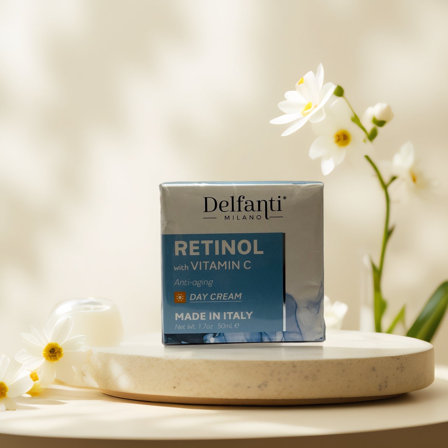 Anti-Aging Radiance | Retinol & Vitamin C Facial Day Cream, by Delfanti - 1.7 oz
