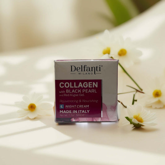Night Cream with Collagen & Black Pearl by Delfanti – 1.7 fl oz