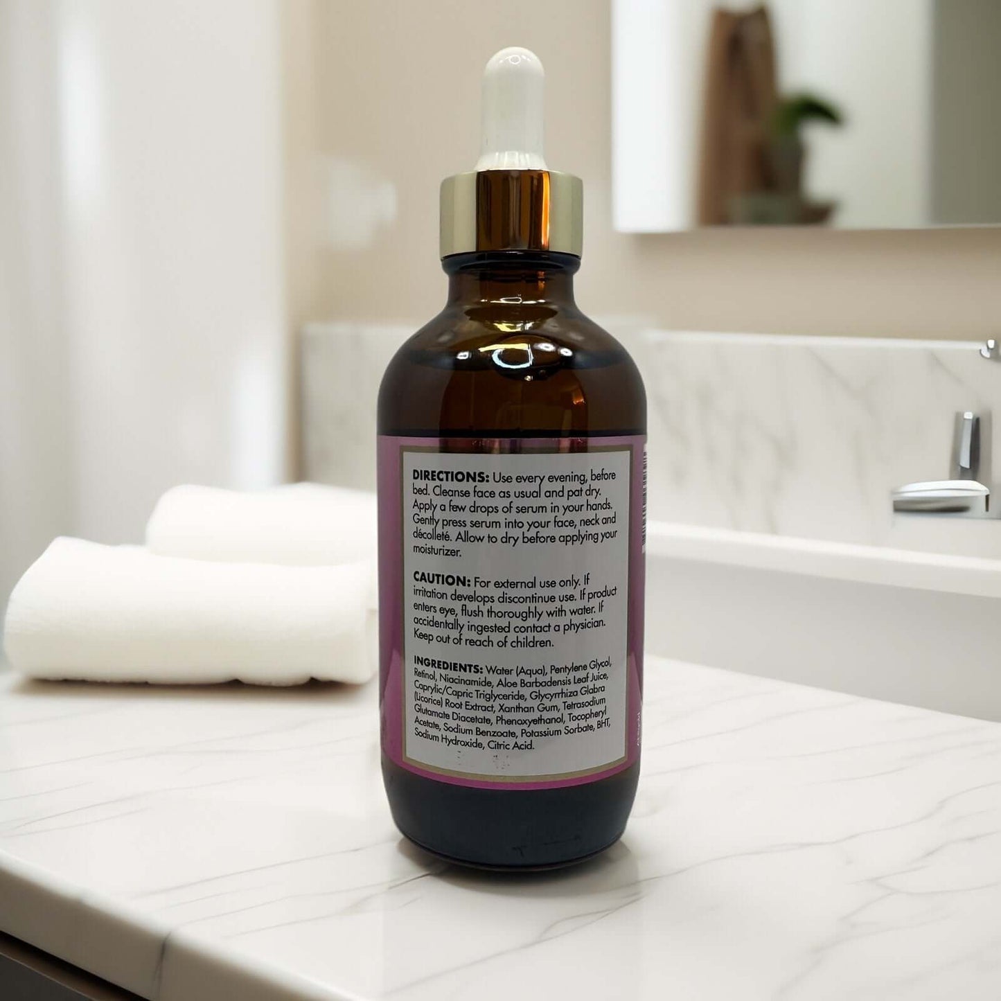 ANI Gold Anti-Wrinkle Serum bottle with directions and ingredients.